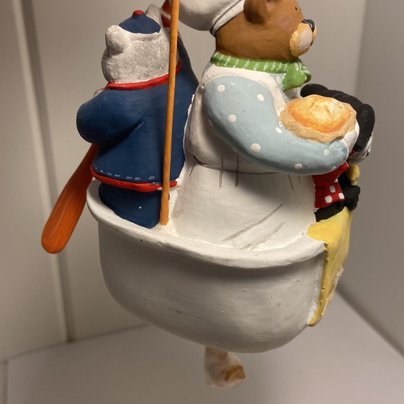 Vintage Dept 56 Storybook RUB A DUB TUB Christmas Ornament cat dog bear 2000 - Picture 16 of 16